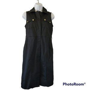 New York & Company Women's Size 6 Black Denim Sleeveless Button Down Dress
